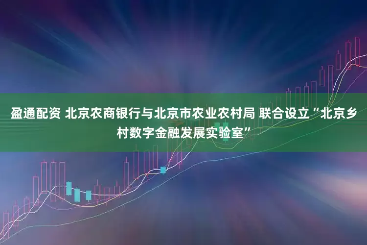 盈通配资 北京农商银行与北京市农业农村局 联合设立“北京乡村数字金融发展实验室”